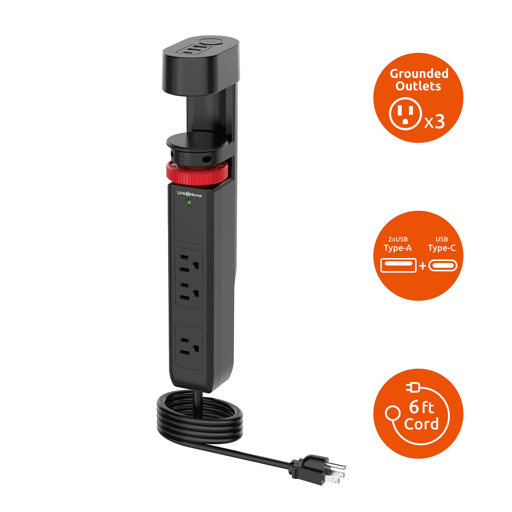 Link2Home - Cord Storage 3 ft. Extension