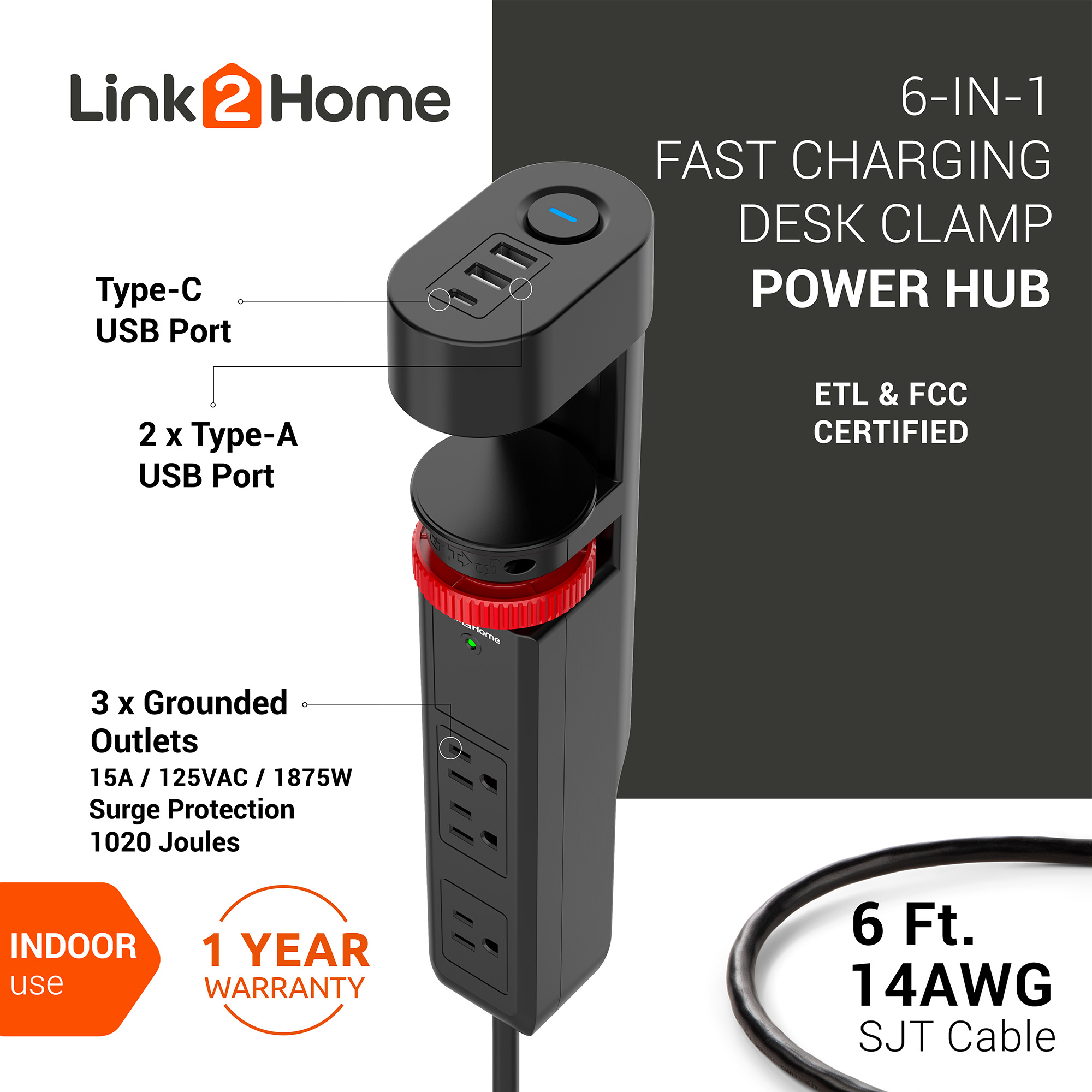 Link2Home - Cord Storage 3 ft. Extension