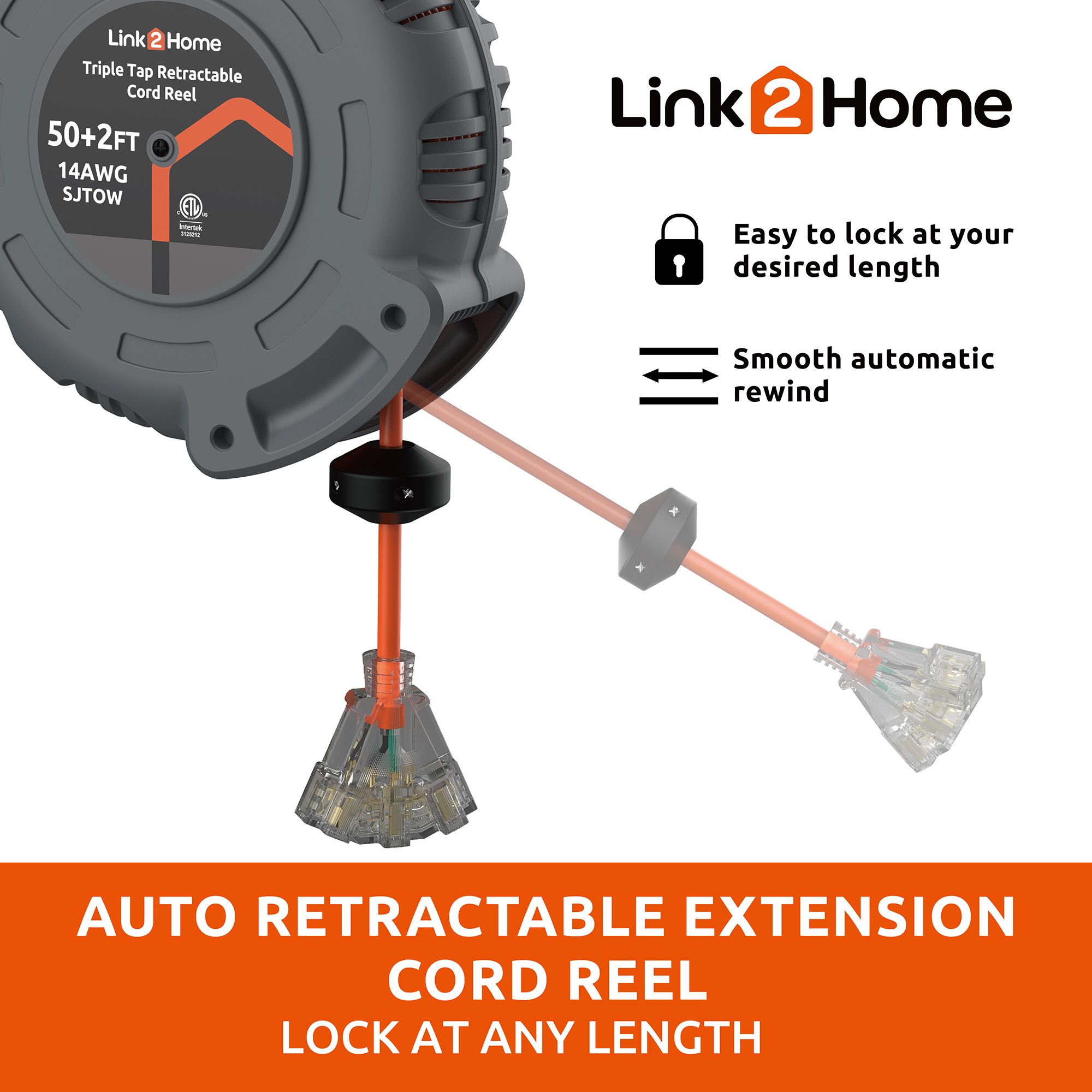 Link2Home - Cord Storage 3 ft. Extension
