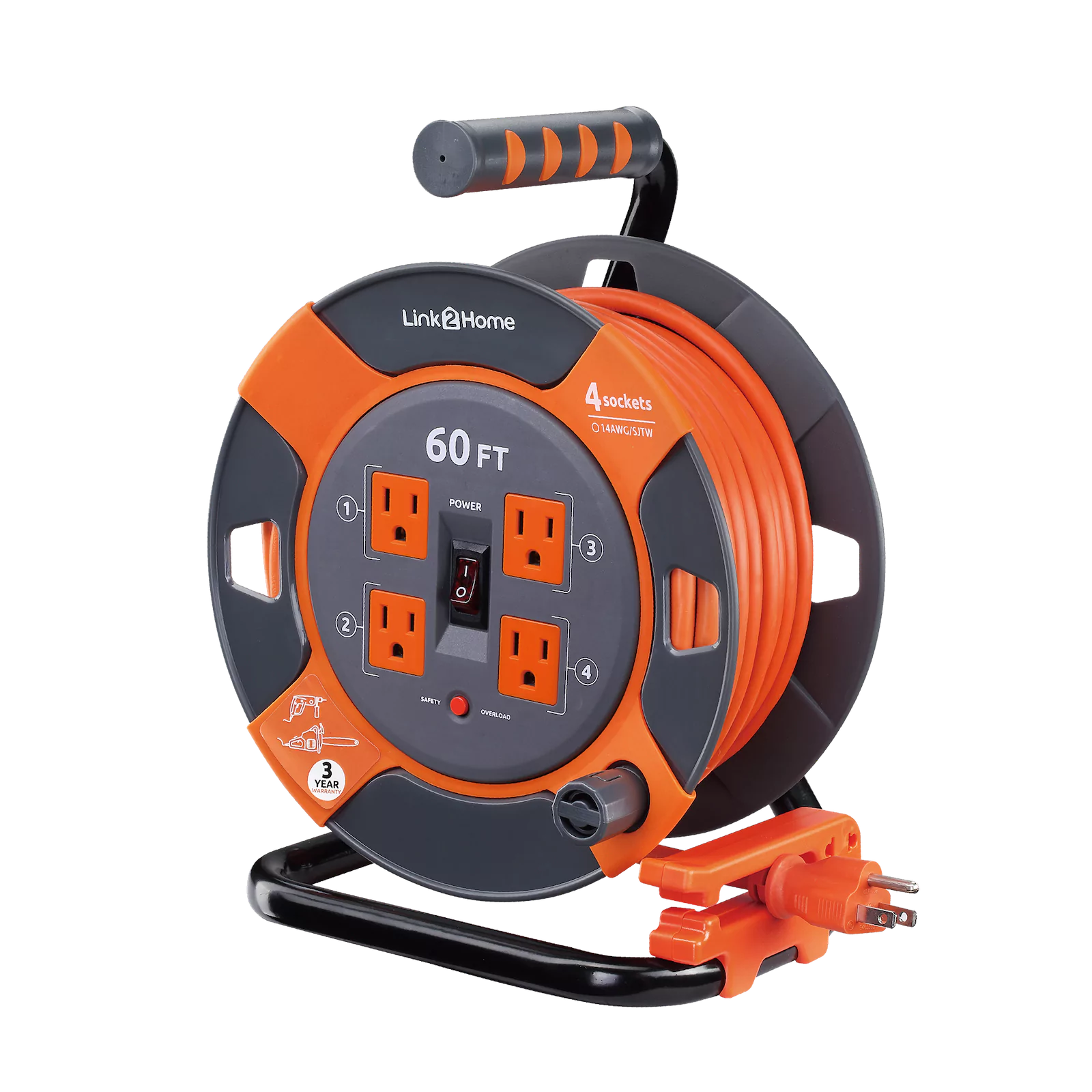 Link2Home - Cord Reel 60 ft. Extension